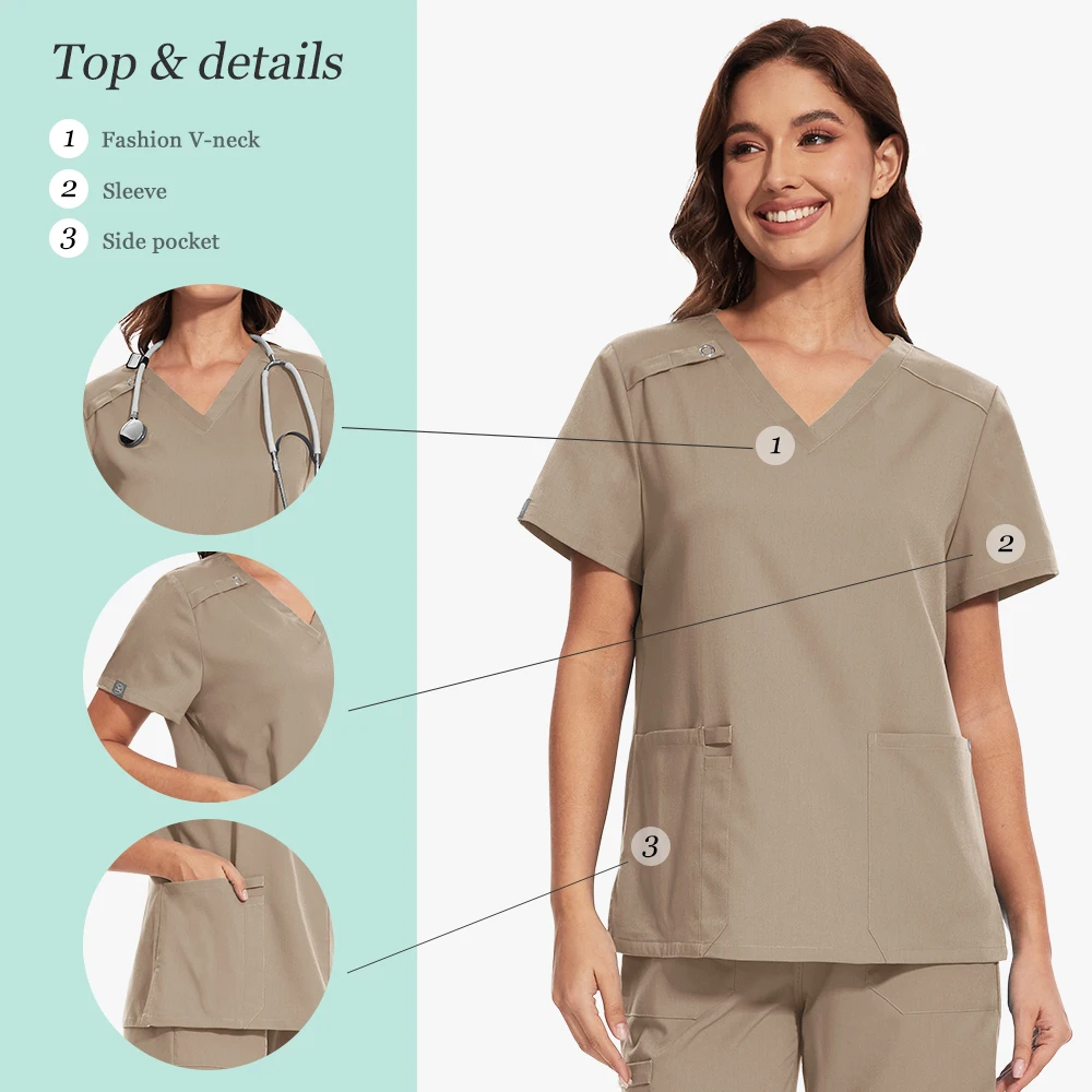 Groothandel Scrub Uniform Vrouwen Hoge Kwaliteit Werkkleding Arts Verpleegkundige Scrubs Verpleging Accessoires Klinische Uniform Tandheelkundige scrub unisex