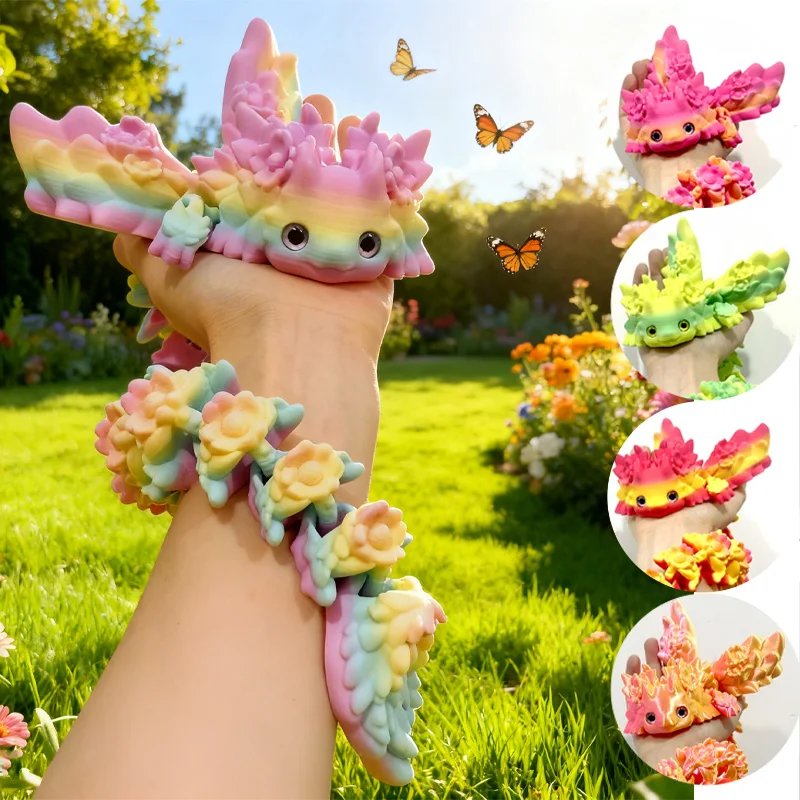 Juguete con estampado 3D, salamandra, dragón, adorno de escritorio, impresión 3D de animales, manualidades para el hogar y la Oficina, personaje impreso, regalo de Navidad, figura de acción