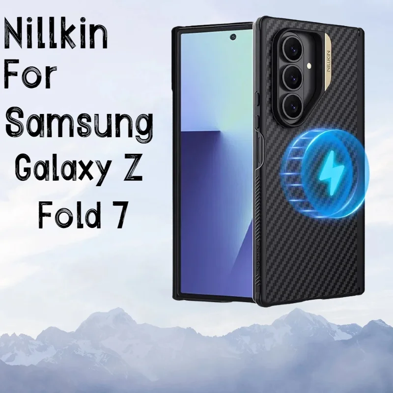 

NILLKIN для Samsung Galaxy Z Fold 7 5G Magsafe, чехол из арамидного волокна, противоударный, с магнитной зарядкой, задняя крышка для Samsung Fold 7