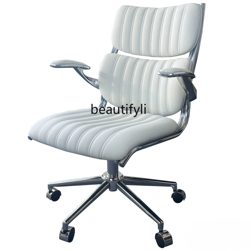 

Genuine Leather Home Computer Chair Comfortable Long-Sitting Ergonomic Waist Support Office Chair