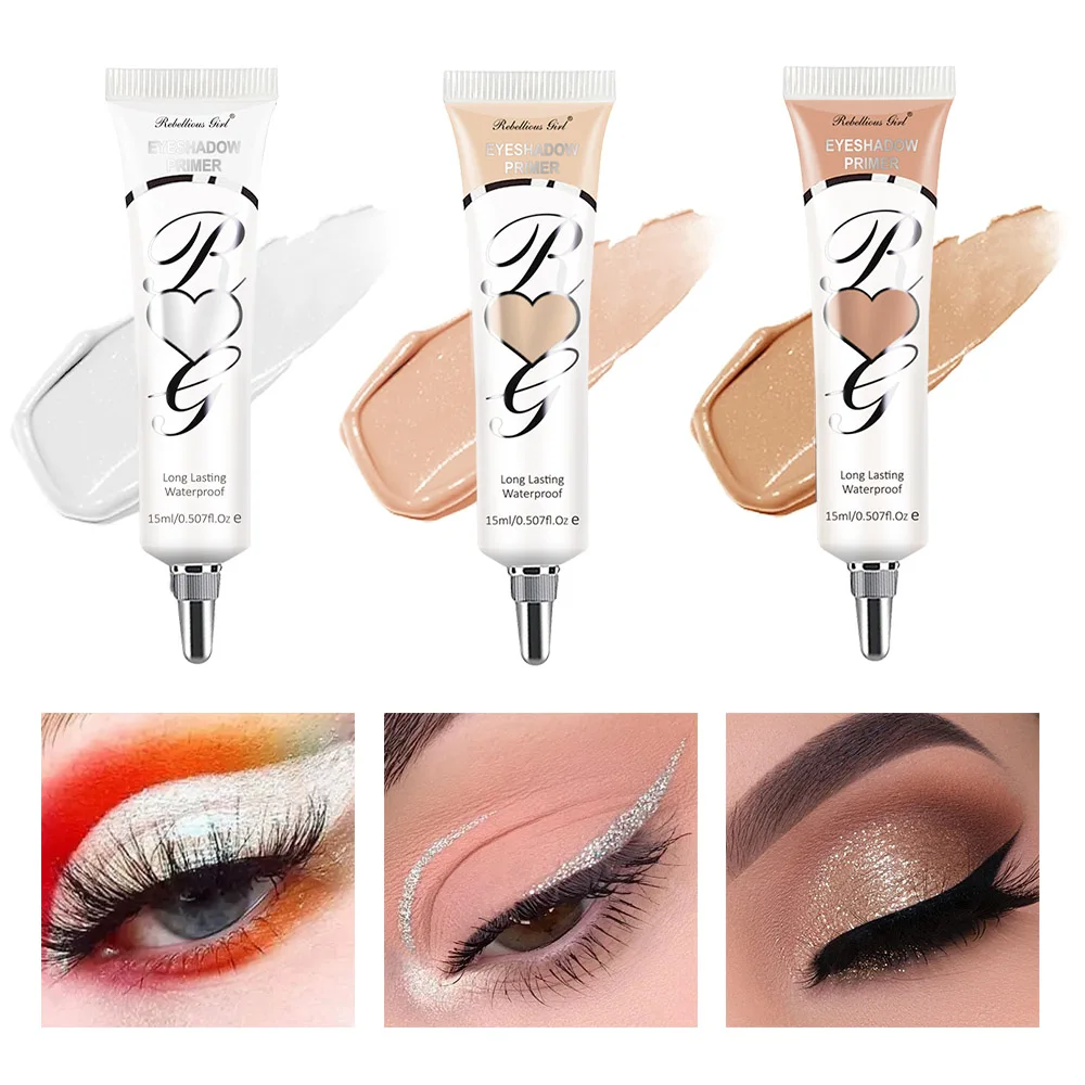 3 Pcs Matte Liquid Eyeshadow Base Primer Cut Crease Eyes Makeup Concealer Waterproof Long Lasting Eye Shadow Cream Glue Cosmetic