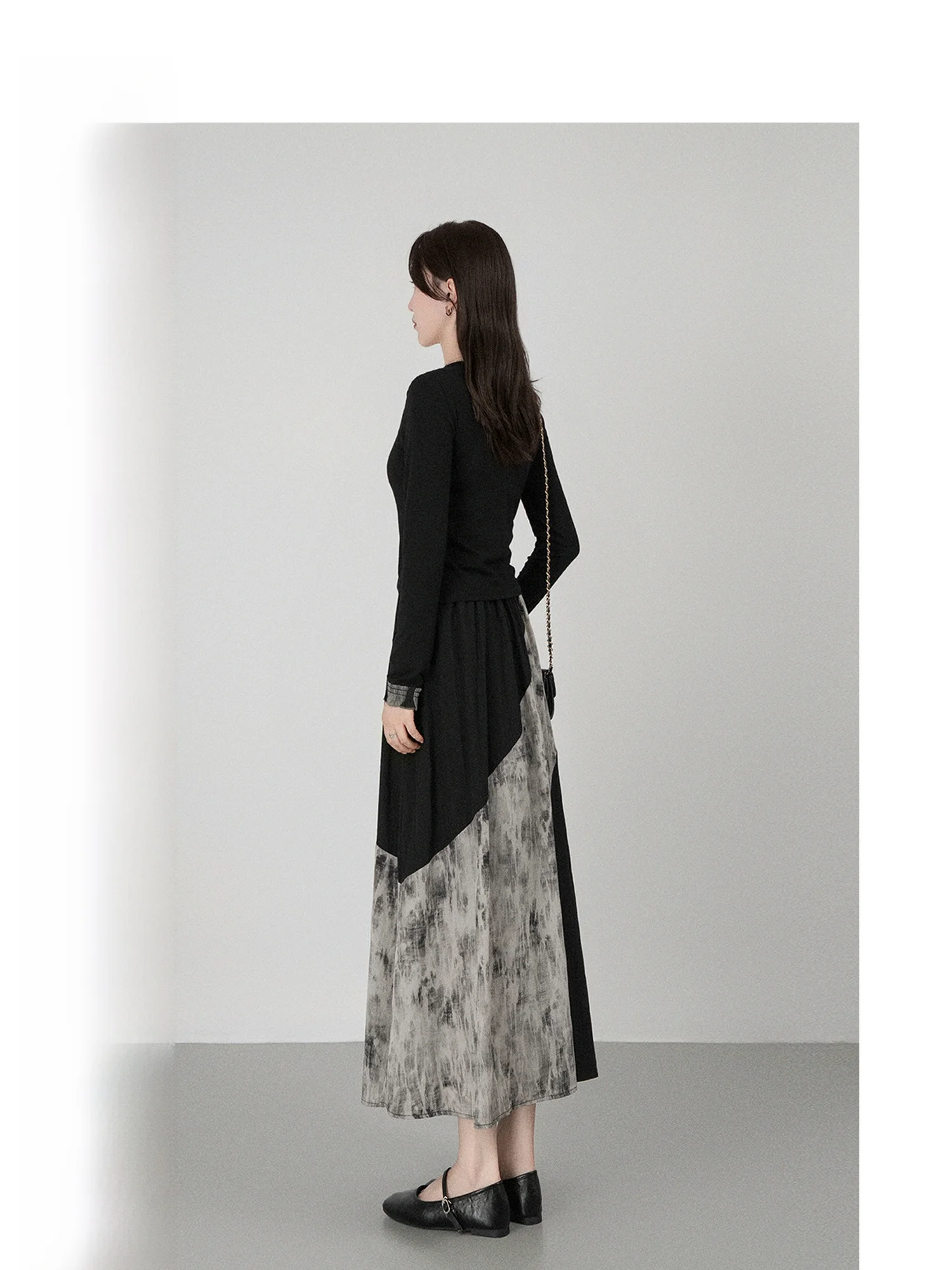 

Волнистый цвет яиц, блузка, жилет Dr Set, женский облегающий длинный свек, осенний костюм из двух предметов, корейская футболка с V-Ne