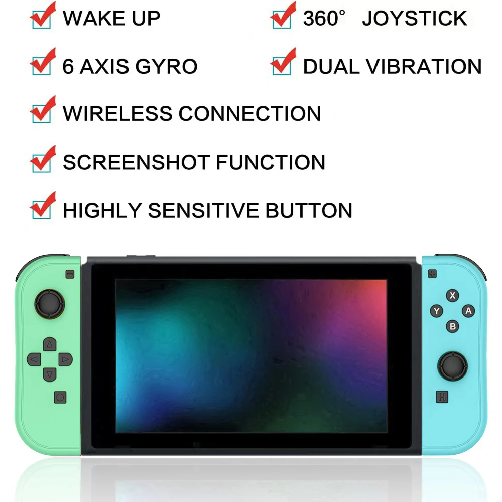 Joycons Gamepad For Nintendo Switch/OLED/Lite Controller Bluetooth Wireless Joystick With Vibration Trubo Wake Up Function