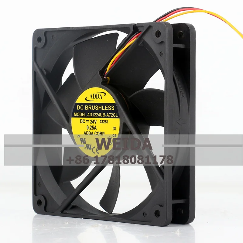 Chassis fan AD1224UB-A72GL/AD1224UX-A73GL New ADDA 12025 24V 0.25ARD signal cooling fan