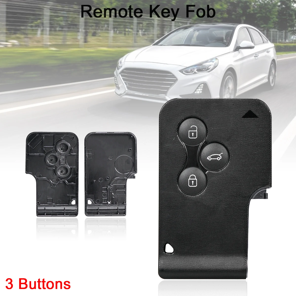 

3 Buttons Keyless Entry Replacement Key Remote Fob Card Shell Case Fit for Renault Clio Logan Megane 2 /3