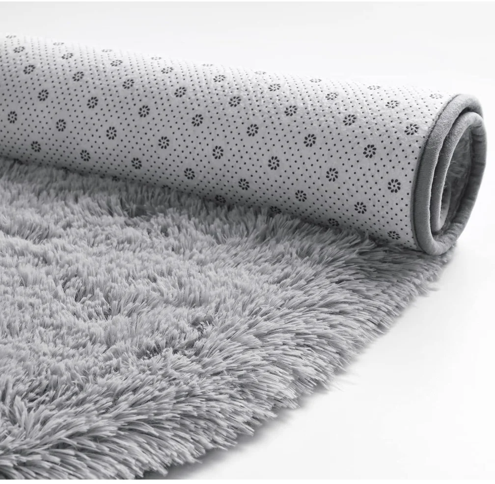 

Fluffy Rugs for Bedroom, Shag Cute Area Rug for Girls and Kids Baby Room Home Decor, 2 x 5 Feet Oval Indoor Carpet