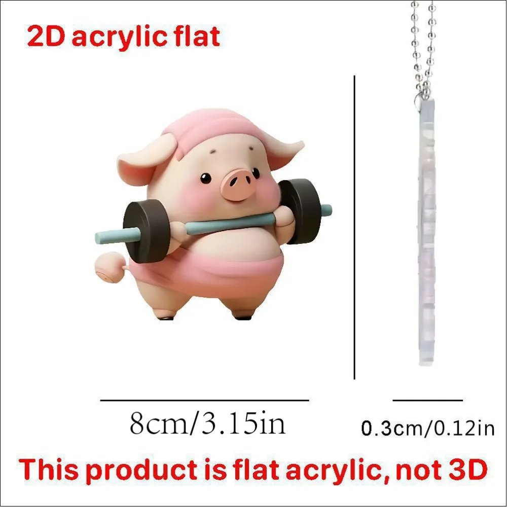 2024 Acrylic Backpack Pendant Portable Cartoon Keychain Pig Lightweight Keyring Unisex