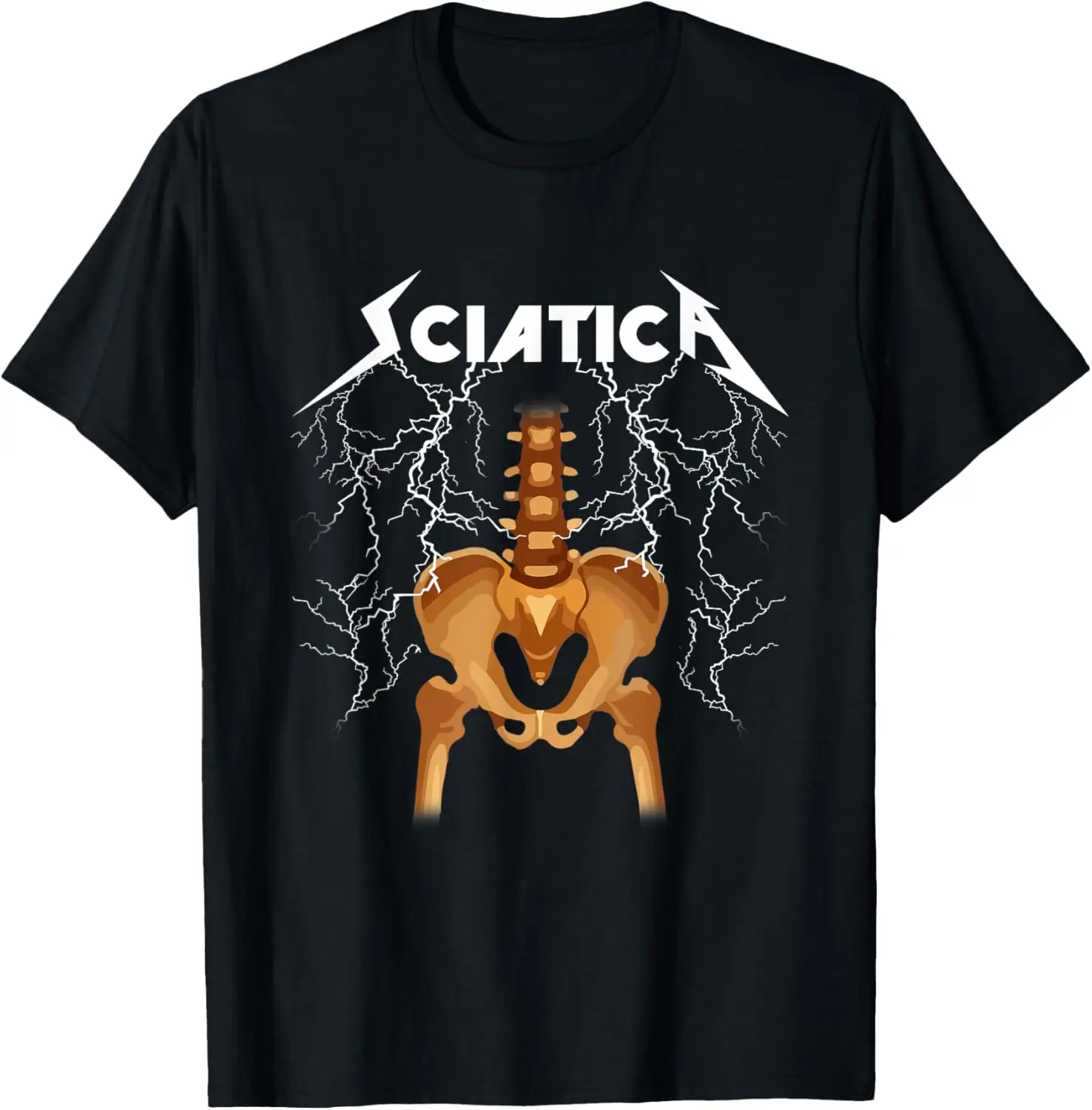 

Sciatica Skeleton Nerve Rock Humour T-Shirt