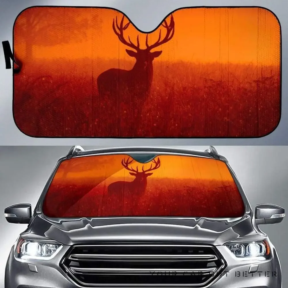 Reindeer silhouette fog fog image car sunshade UV sun protection windshield sun visor window sunshade