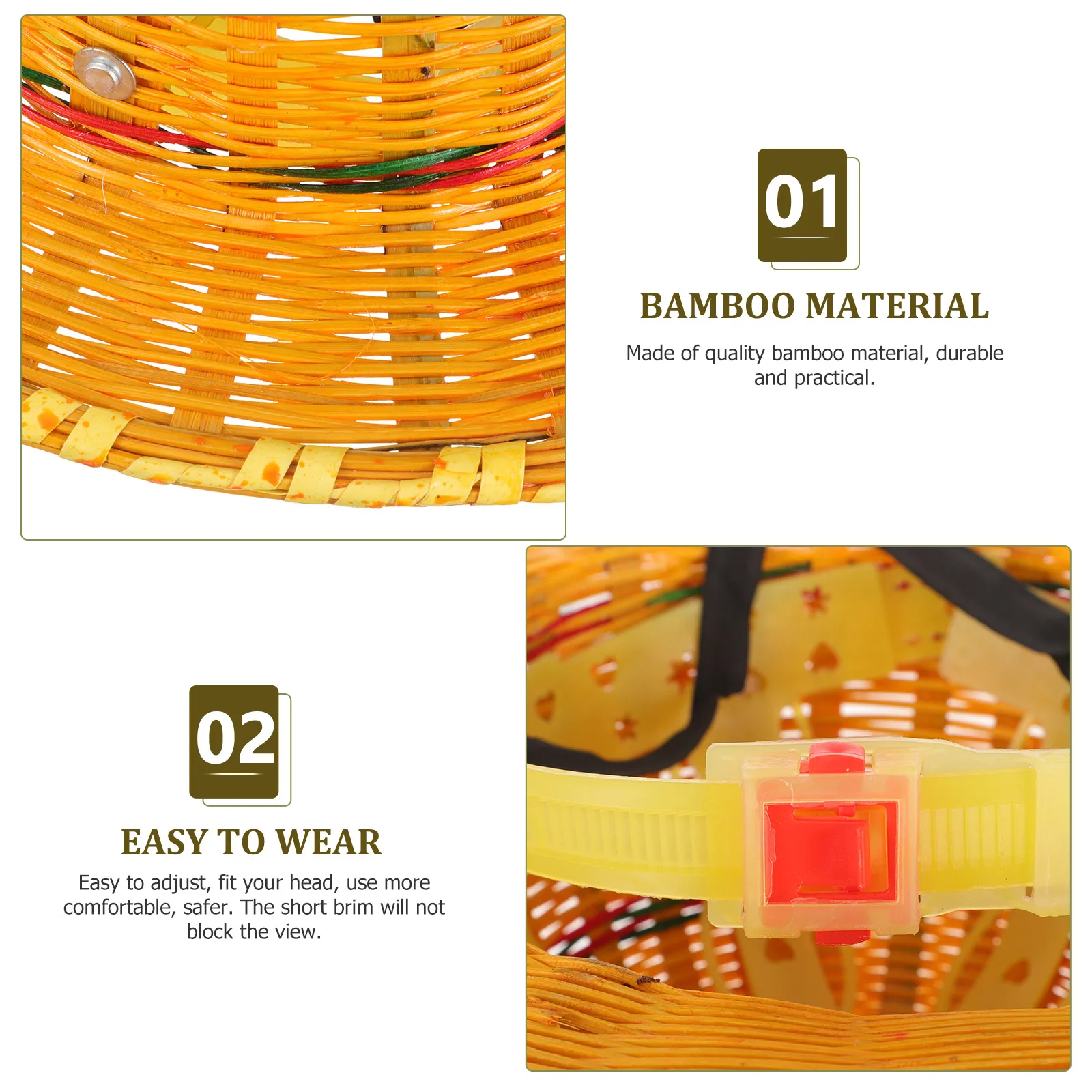 

Bamboo Hardhat Safety Breathable Protective Cap Summer Construction Sunproof Weaving Hat Durable Practical Anti-Smash