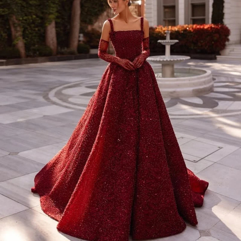

customized Shiny Red Dresses High Low Cheap Dress Formal Party Prom crystal Tull Gowns Wear Gown