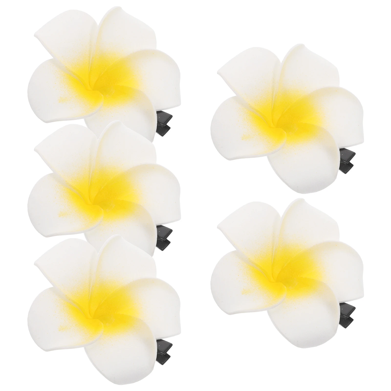 

5pcs Plumeria Hair Clips Lightweight EVA Beach Vacation Floral Pins Comfortable Thin Accessories Ornaments Hair Care