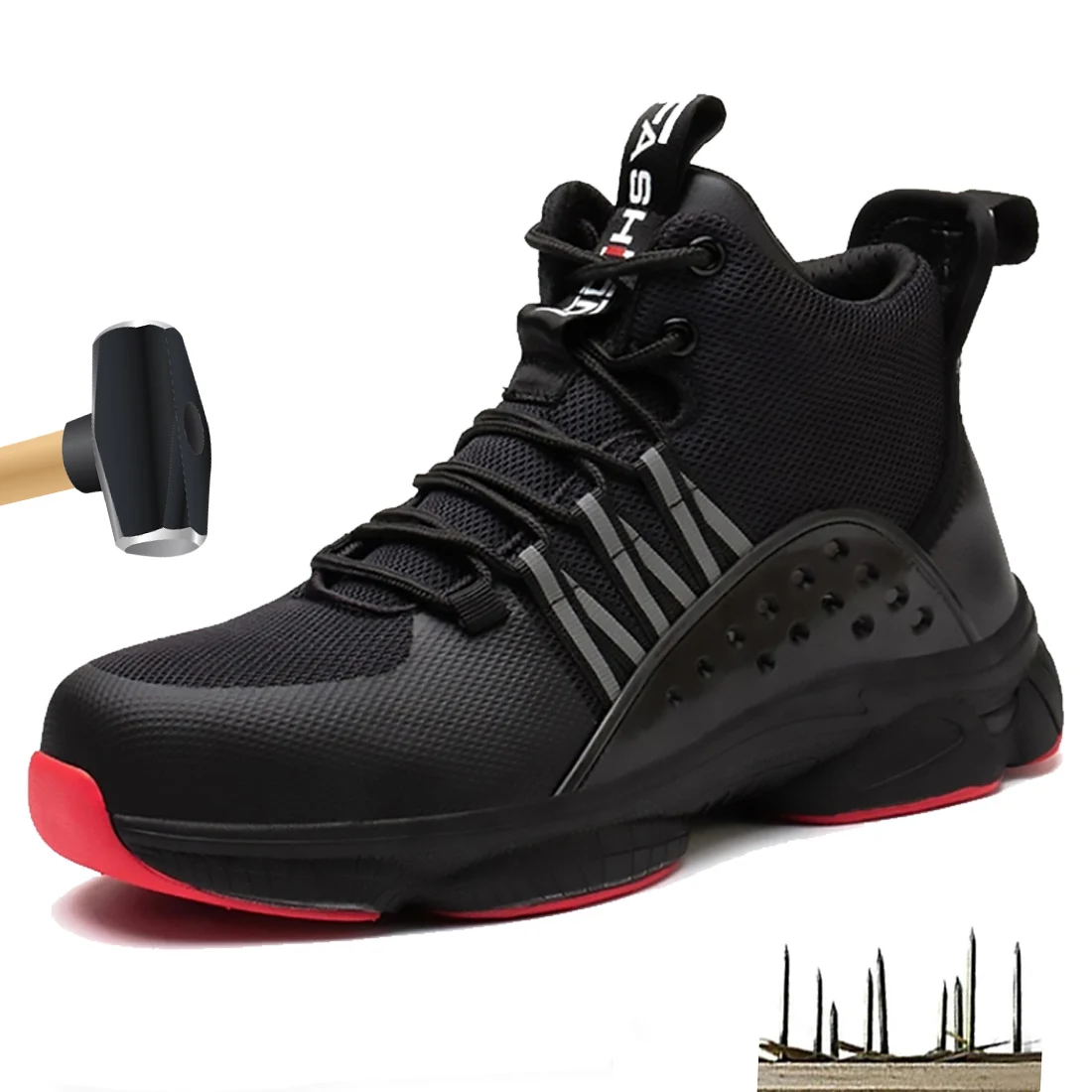 New Men Work Safety Boots Work Sneakers Indestructible Shoes Steel Toe Protective Boots Anti-smash Anti-puncture Safety Shoes