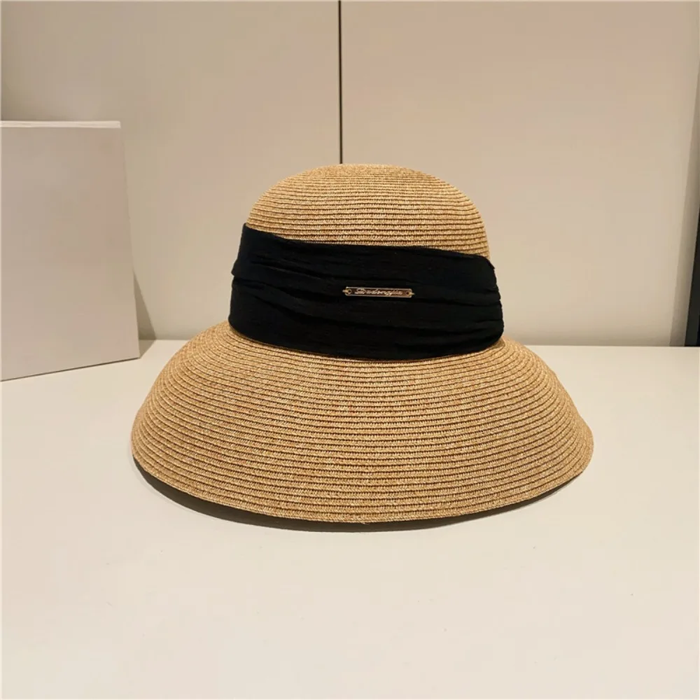 Spring and summer vacation straw hat, large eave sun protection beach hat, foldable sun protection hat