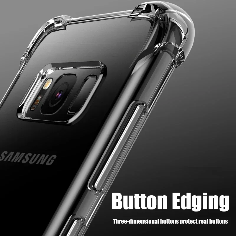 Противоударный прозрачный мягкий силиконовый чехол для Samsung Galaxy S20 S21 S22 Ultra FE S8 S9 S10 Plus Note 9 10 20 A50 A51 A70 A71 A53 Case