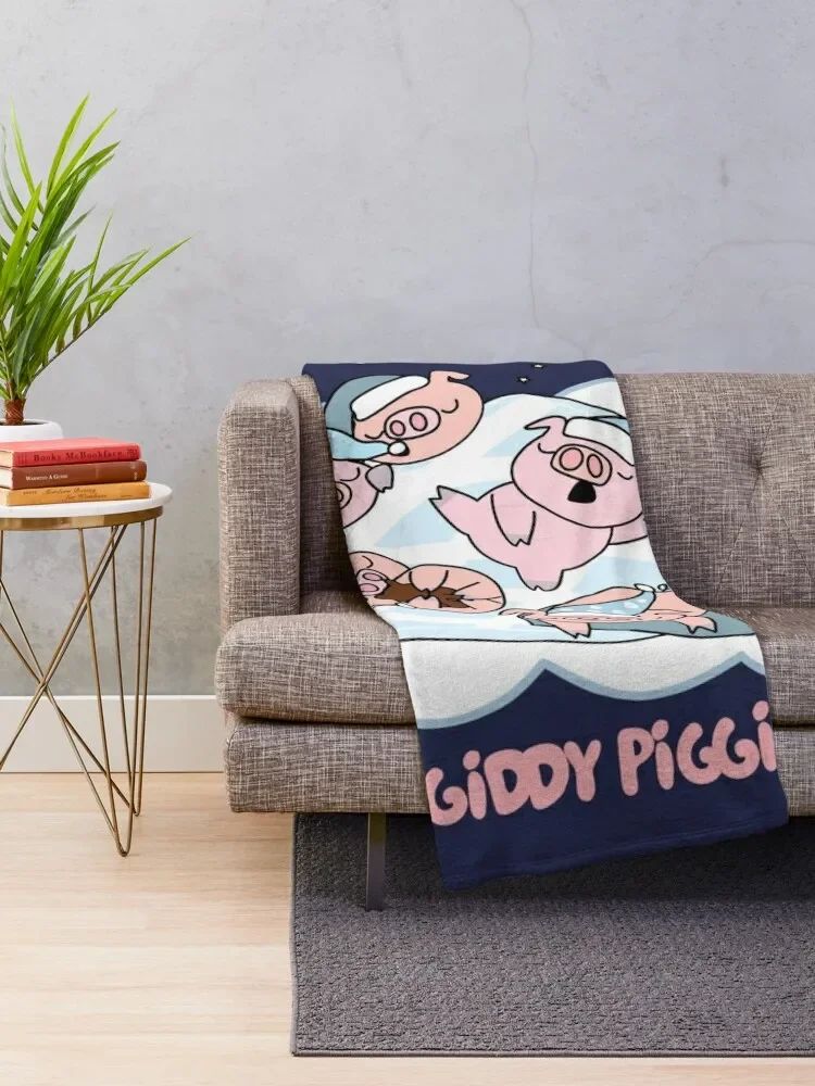 Bedtime Giddy Piggies Throw Blanket Summer Beddings funny gift Sofa Blankets