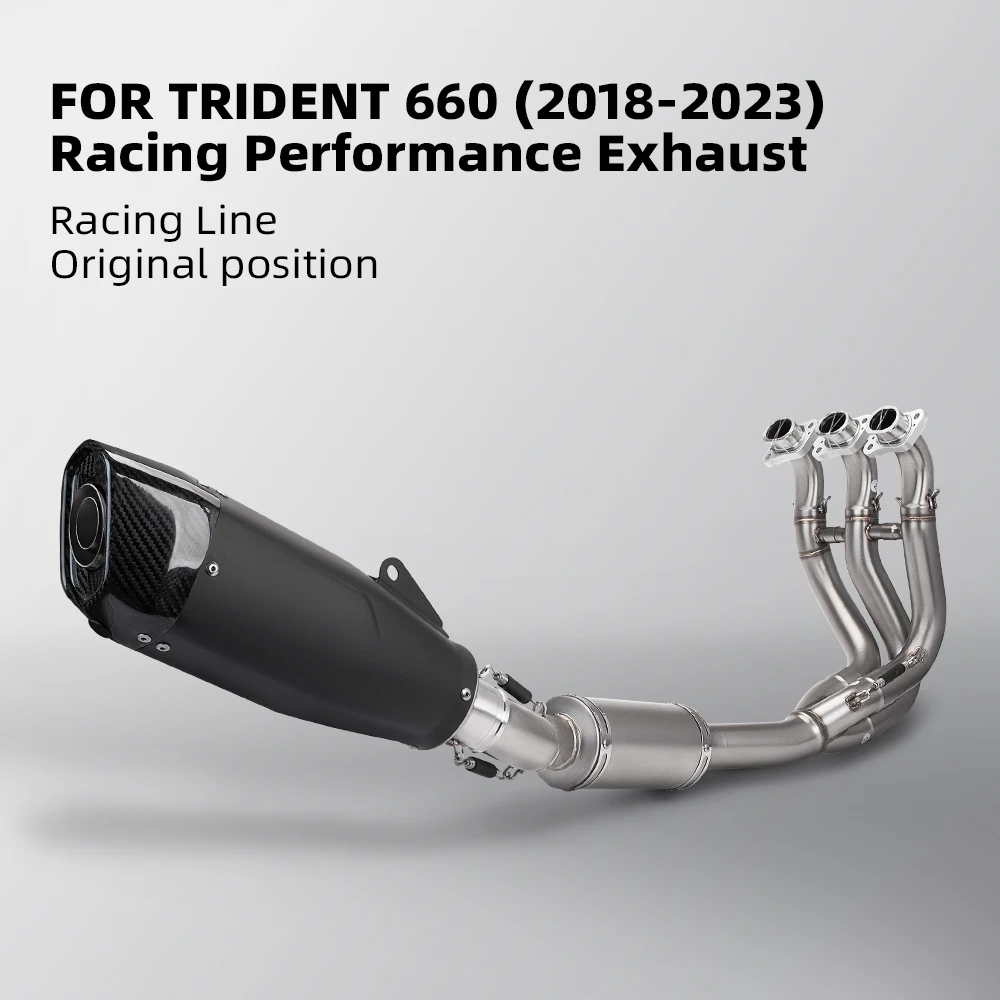 

For Trident 660 2021-2024 Motorcycle Exhaust Pipe Full System Refit Stainless Steel Full End Muffler Link Pipe Upgrade Kit