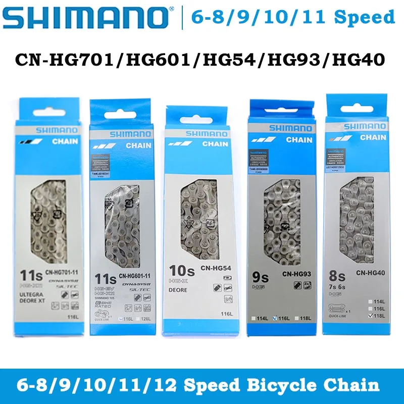 

SHIMANO Bicycle Chains 6-8/9/10/11/12 Speed HG601 HG701 HG901 HG40 HG53 HG93 HG54 HG95 4601 MTB Road Bike Chain 116/118 Links