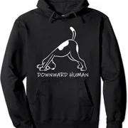 Polarshe Downward Human Dog Funny Yoga Lover Pet Gift Unisex Hooded Sweatshirt