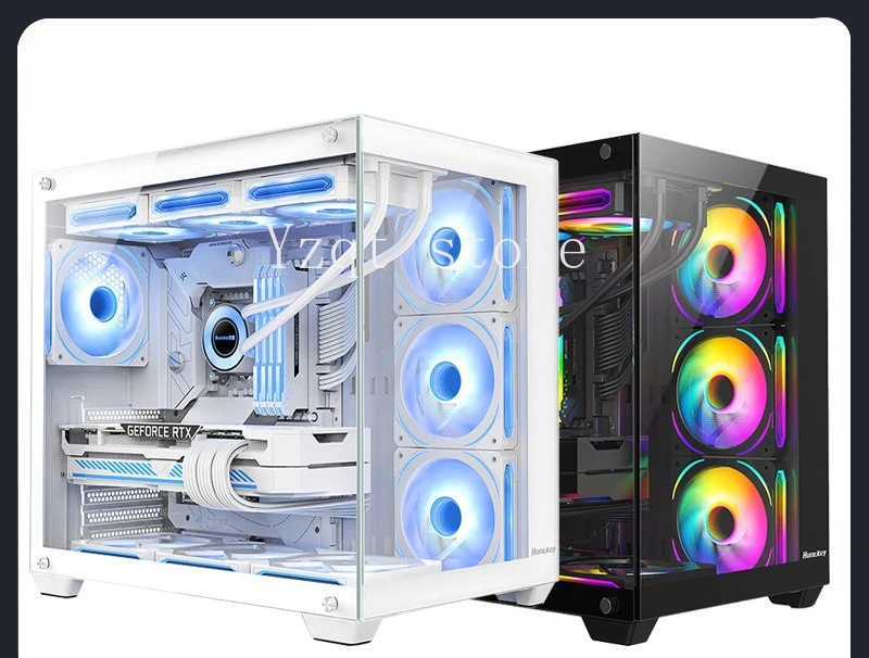 

Panoramic Side Transparent Pillar-less Computer Chassis, Desktop ATX Gaming Chassis