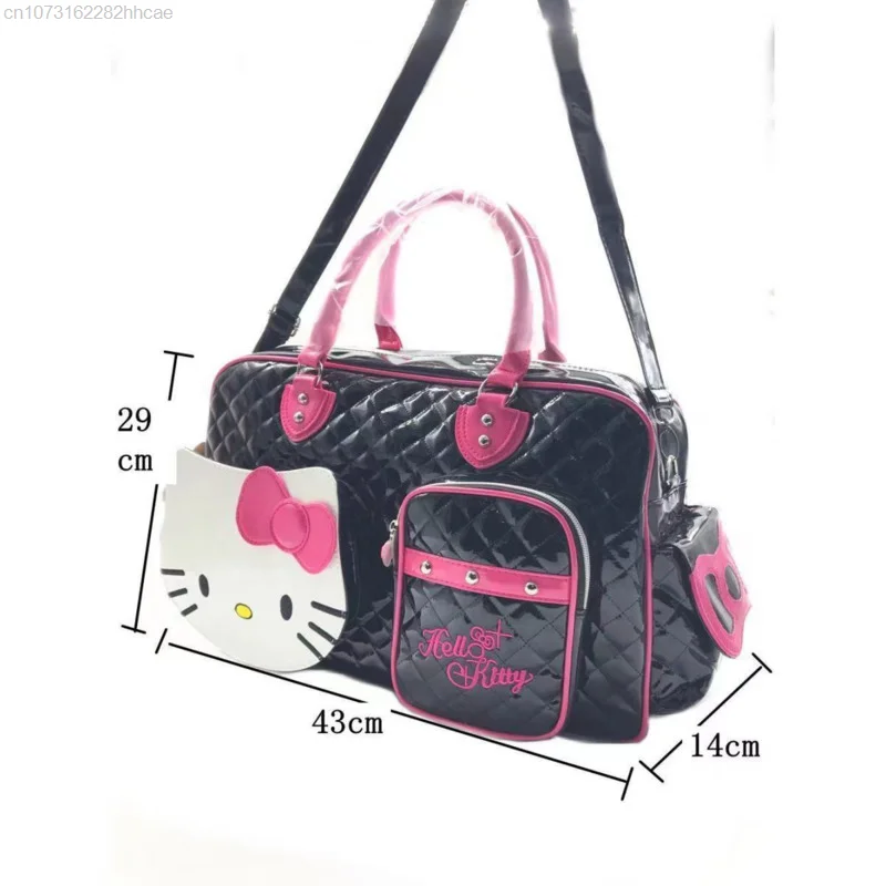 Sanrio Hello Kitty Side Bags For Women Large Travel Black Pink Ladies Hand Bag Japanese Y2k Kawaii Bags For Girls Fashion Tote