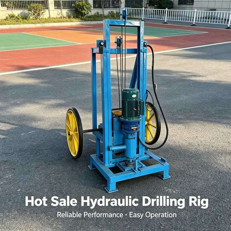 Customized Lightweight Lifting‑type Drilling Rig, Wheeled Simple Civil‑use Water Well Drilling Equipment