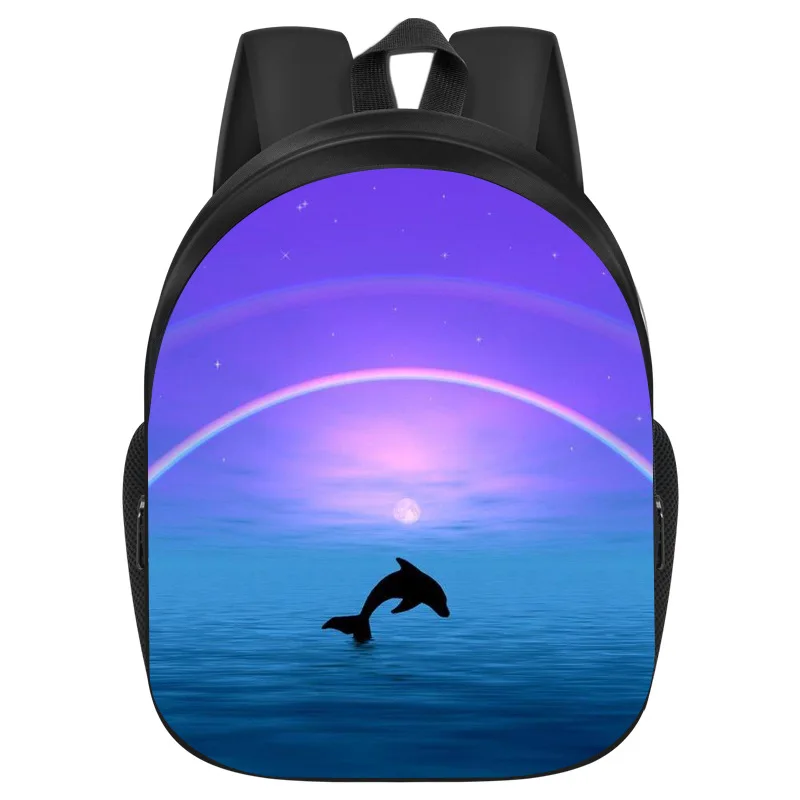 Harajuku Novelty Cool Animal Dolphin Notebook Backpacks pupil School Bags 3D Print Oxford Waterproof Boys/Girls Laptop Backpacks