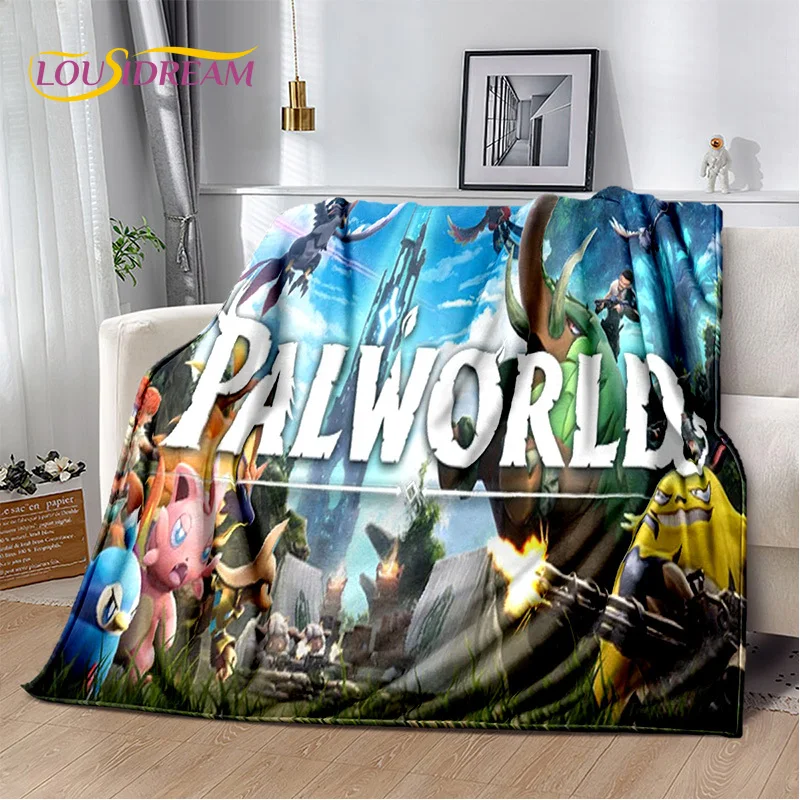 3D การ์ตูน palworld ผ้าห่มเกมผ้าห่มนุ่มสำหรับเตียงนอนห้องนอนบ้านโซฟาเดินทางปิคนิคสำนักงานส่วนที่เหลือผ้าห่มเด็ก