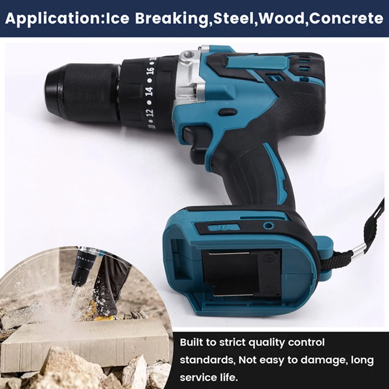 13MM 650N.M Brushless Electric Drill Cordless Electric Screwdriver Ice Breaking Power Tools For Makita 18V Battery