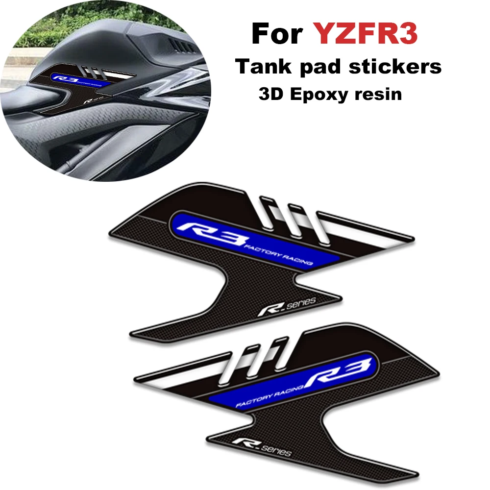 

For YAMAHA YZF R3 YZF-R3 YZFR3 2019 2020 2021 2022 3D Gel Tank pad stickers protection decals kit Motorcycle