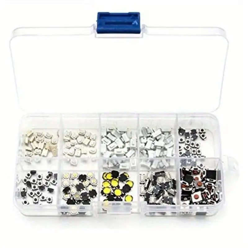 250Pcs 10 Types Tactile Push Button Switch Car Remote Control Keys Touch Microswitch
