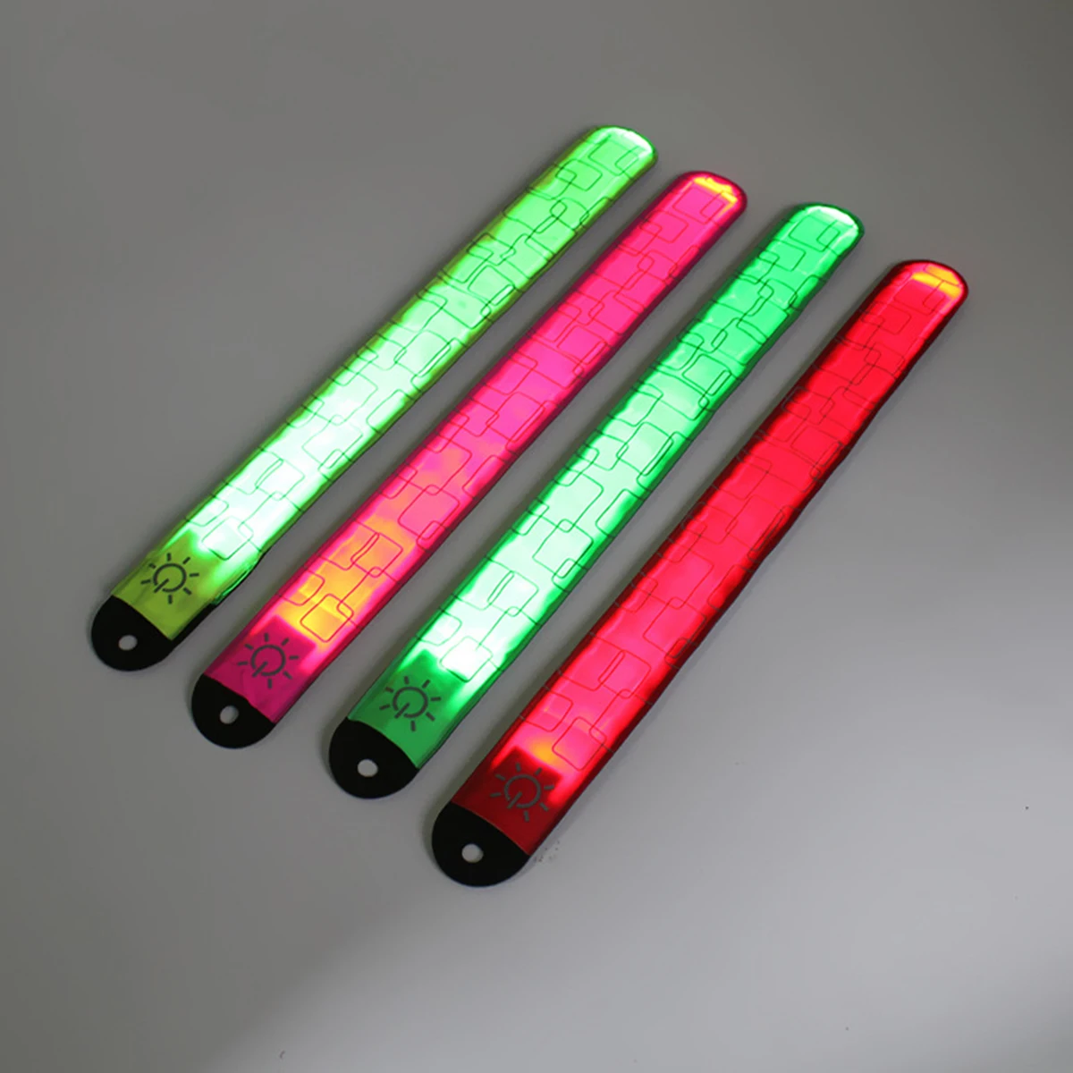 LED Glowing Patter Belt Party Wrist Bands Running Strap Slap Bracelet Nylon Night