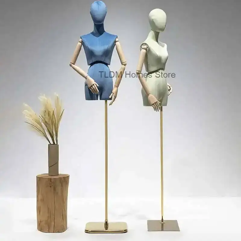 

Wedding Velvet Mannequins Props Women's Clothing Half-length Window Display Stand Colorful Full-body Clothing Dress Model Store