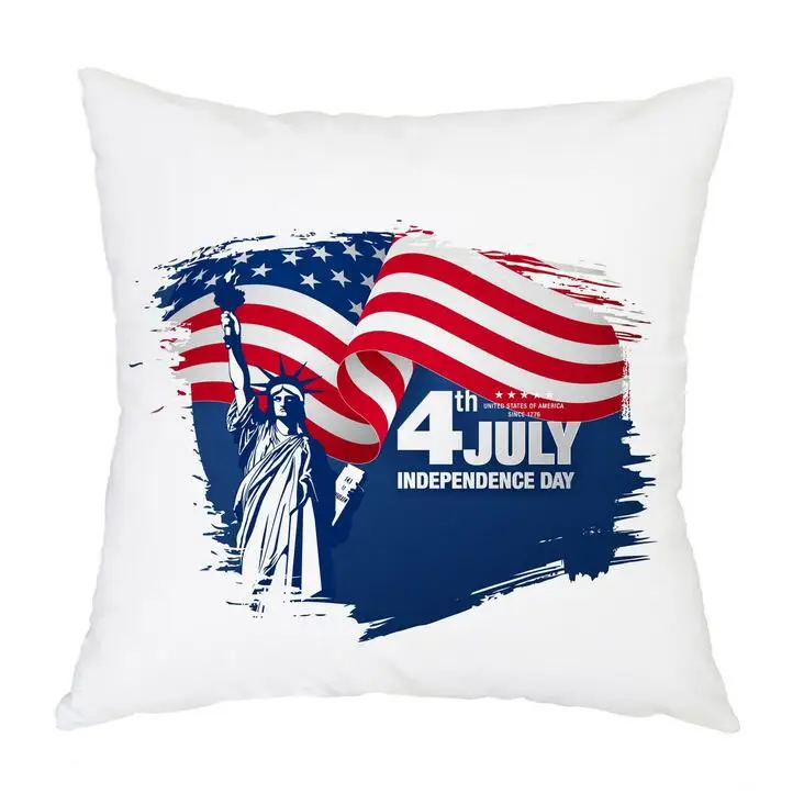 White Red Flannel American Independence Day Pillowcase Cool Eagle Pillow Case Sofa Cushion Garden Chair Luxury Pillows Cover