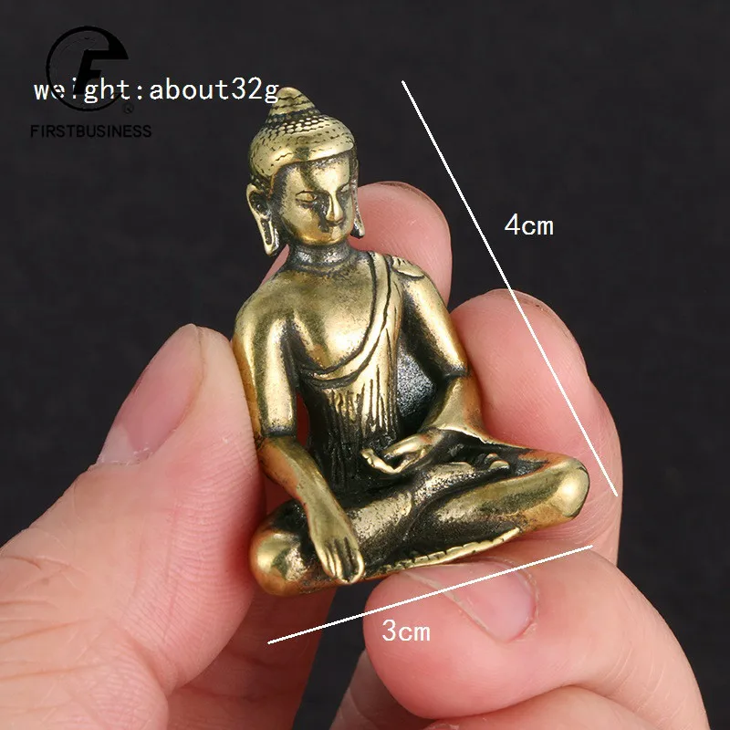 Copper Sakyamuni Buddha Miniature Figurine Home Decor Statue Brass Sculpture Office Desktop Decoration Car Ornaments Accessories