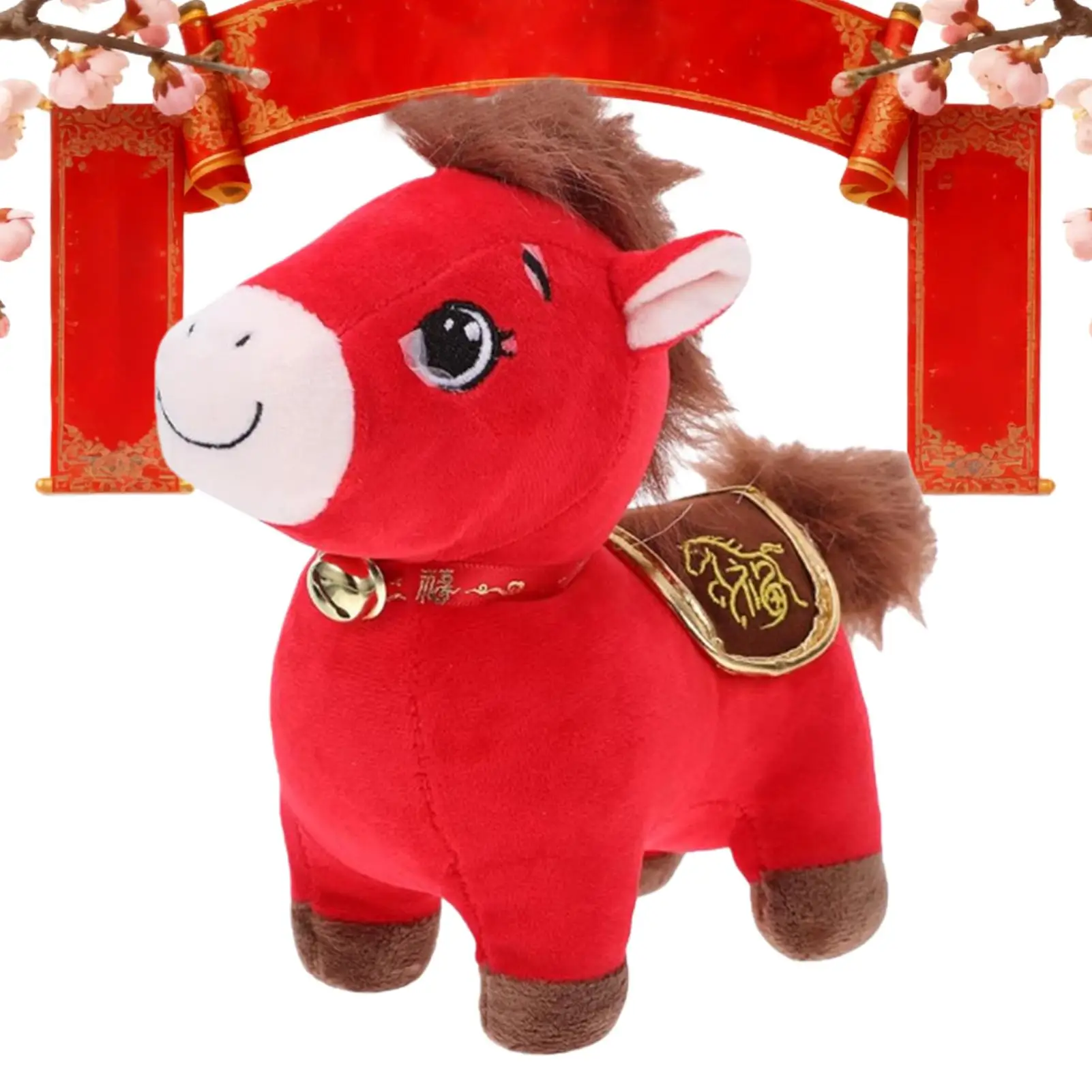 

Stuffed Animals For Girl Red Chinese New Year Figure Party Favor Year Of The Horse Plush Toy For Kids Adults Sofa Bedside Table