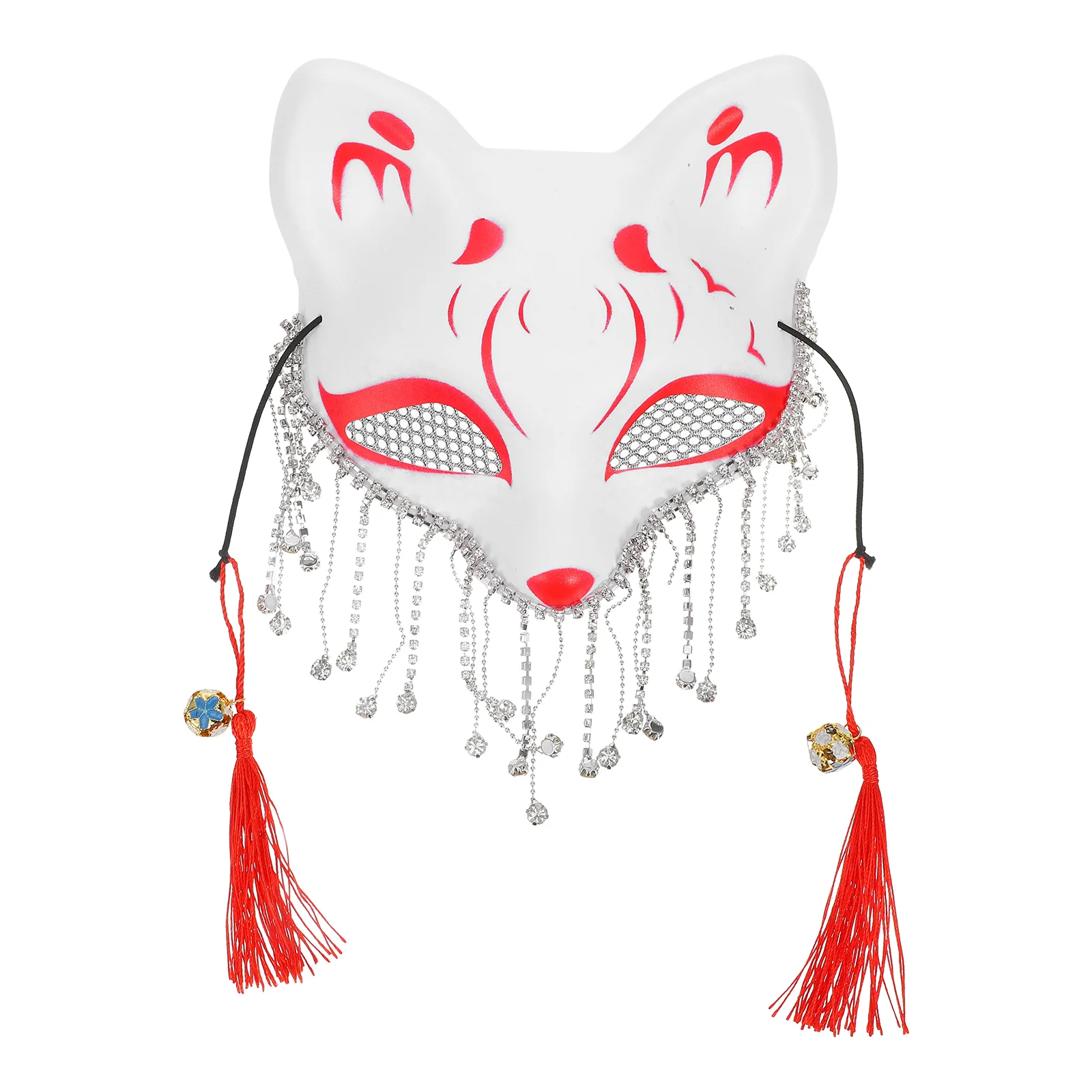Party Dance Mask Kabuki Costume Halloween Fox Half Facial Cosplay for Animal Foxes Clothing Child