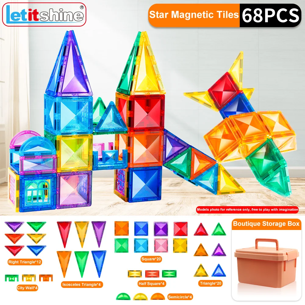 Montessori Spielzeug magnetische Bausteine Magnet fliesen sensorische Konstruktion pädagogisches Stapels piel Baby Kinder Kinder Junge Geschenk