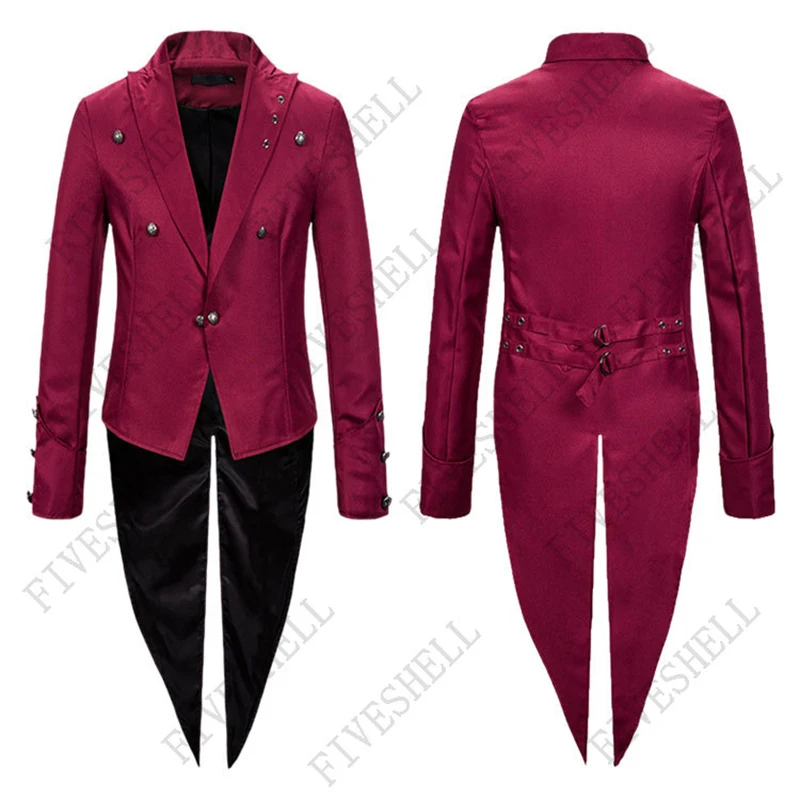 Disfraz victoriano Medieval para hombre, esmoquin de Halloween, gabardina gótica Steampunk, traje de abrigo, uniforme