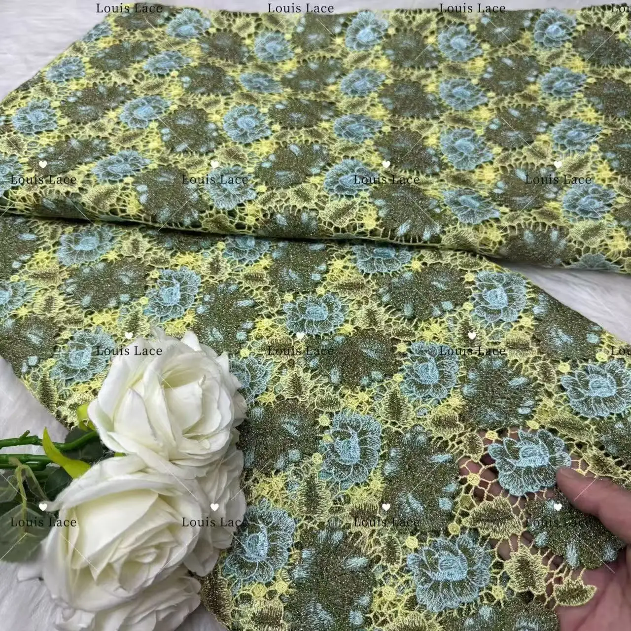 

2026 Latest African Guipure Cord Lace 3D Flower Nigerian Luxury Evening Dress Mesh Water Soluble Lace Fabric For Woman 5 Hm273-1