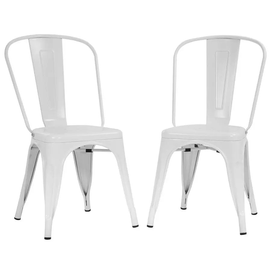 

Metal Dining Chairs Set of 2 Indoor Outdoor Chairs 18 Inch Seat Height 330LBS Weight Capacity