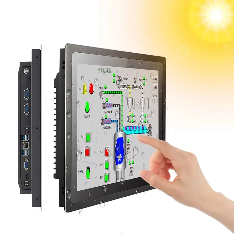 outdoor 15.6 18.5 21.5 Inch All in One Touch Screen Panel PC IP65 PCAP Ipc Fanless J4125 I5 I7 Linux Window Industrial Computer