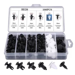 Auto Fastener Clip Kit, Fender Rebite Clips, Corpo do carro Push, Retainer Pin, Bumper, Porta Guarnição Painel, 100pcs