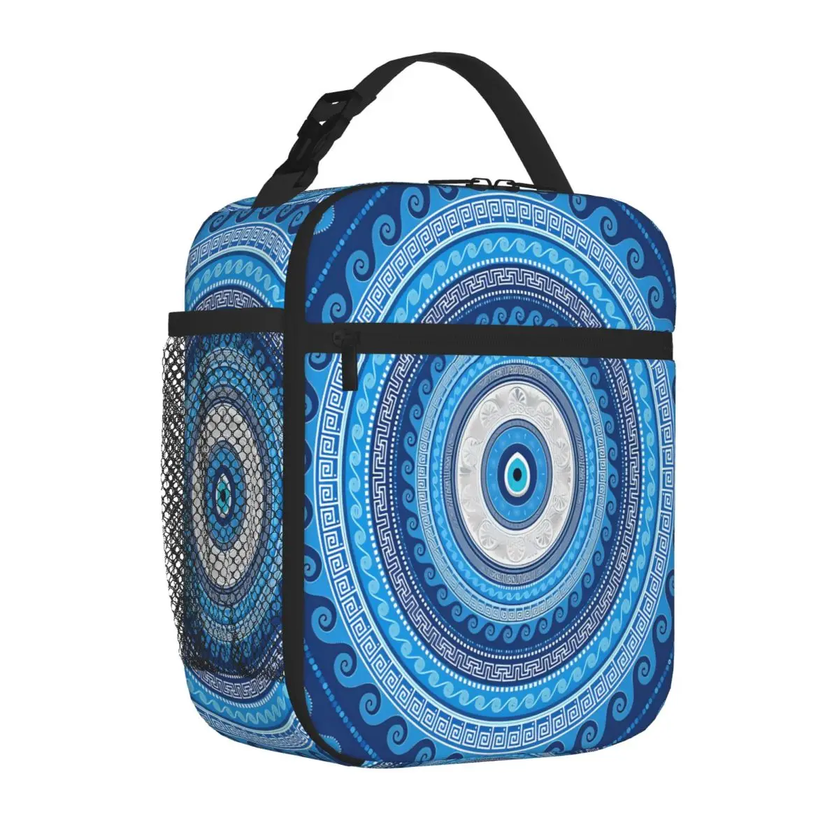 Bestselling Greek Mati Mataki - Matiasma Evil Eye Ornament Floral Compact Lunch Bag Gym Post-Workout Cooler Lunch Bag
