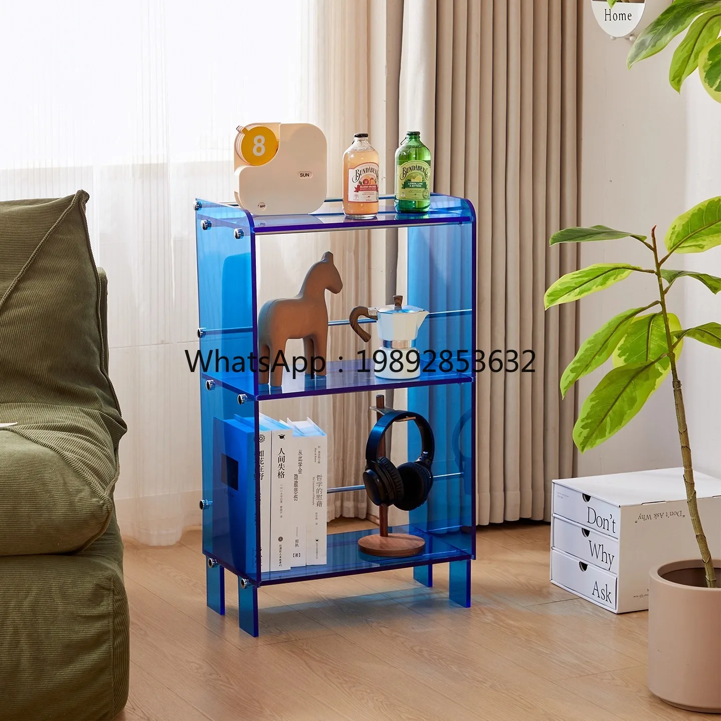 

DF Acrylic Storage Rack Living Room Bookshelf Optical Axis Floor-standing Side Transparent Display Rack Figurine Storage Rack