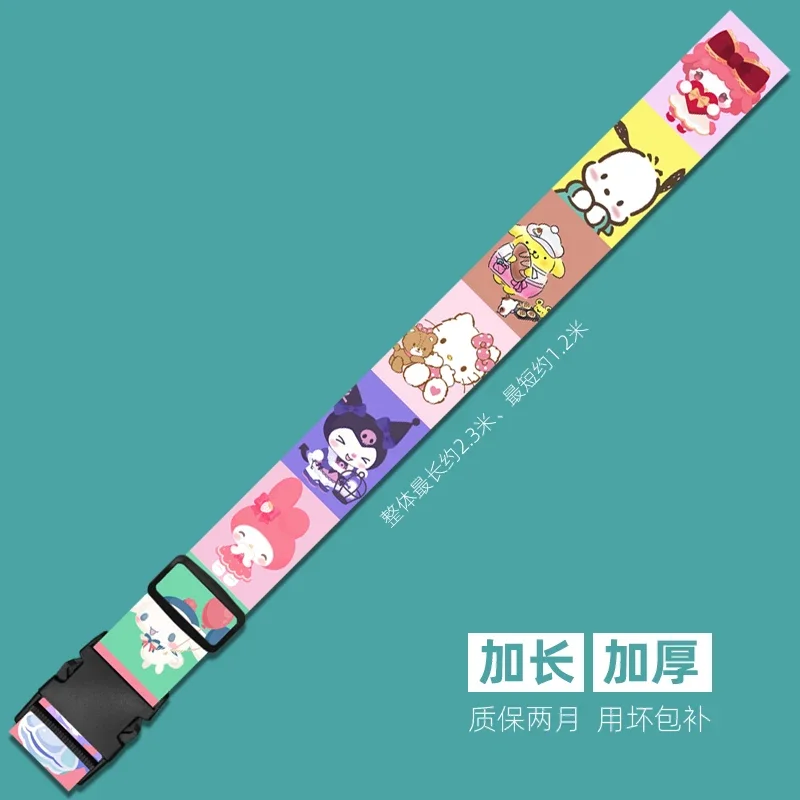 Sanrio Cinnamoroll Adjustable Luggage One Word Packing Luggage Belt Cartoon Kuromi Mymelody Travel Luggage Strap Bundling Belt