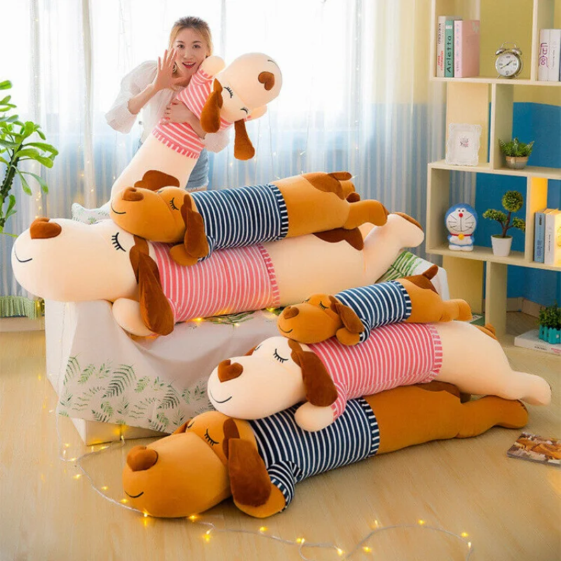 

Giant Dog Plush Toy Huge Soft Striped Clothes Dog Doll Big Pillow Birthday Gift Cute Plush Stuffed Animals Toys For Children