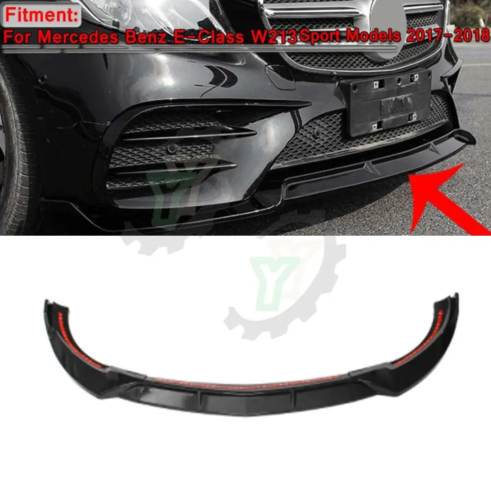 

Car Front Bumper Lip Body Kit Aprons Cover Guard Trim For Mercedes-Benz E-Class W213 E200 E300 E320 2017-2018 Sports Edition