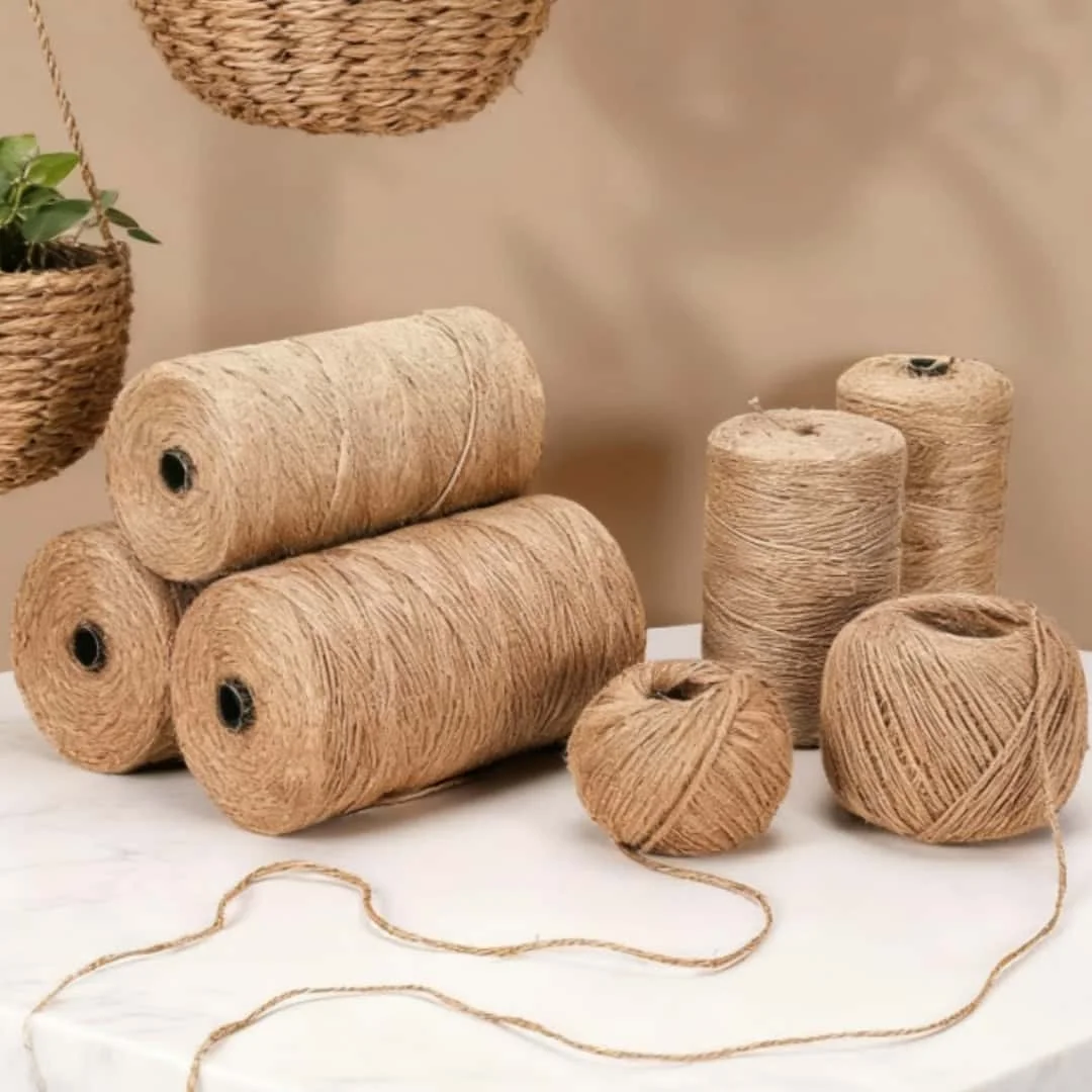 Jute Rope 2MM/3mm 328FT Natural Brown Twine for Garden Ties, Climbing Plants, Hanging, Packing, DIY Crafts