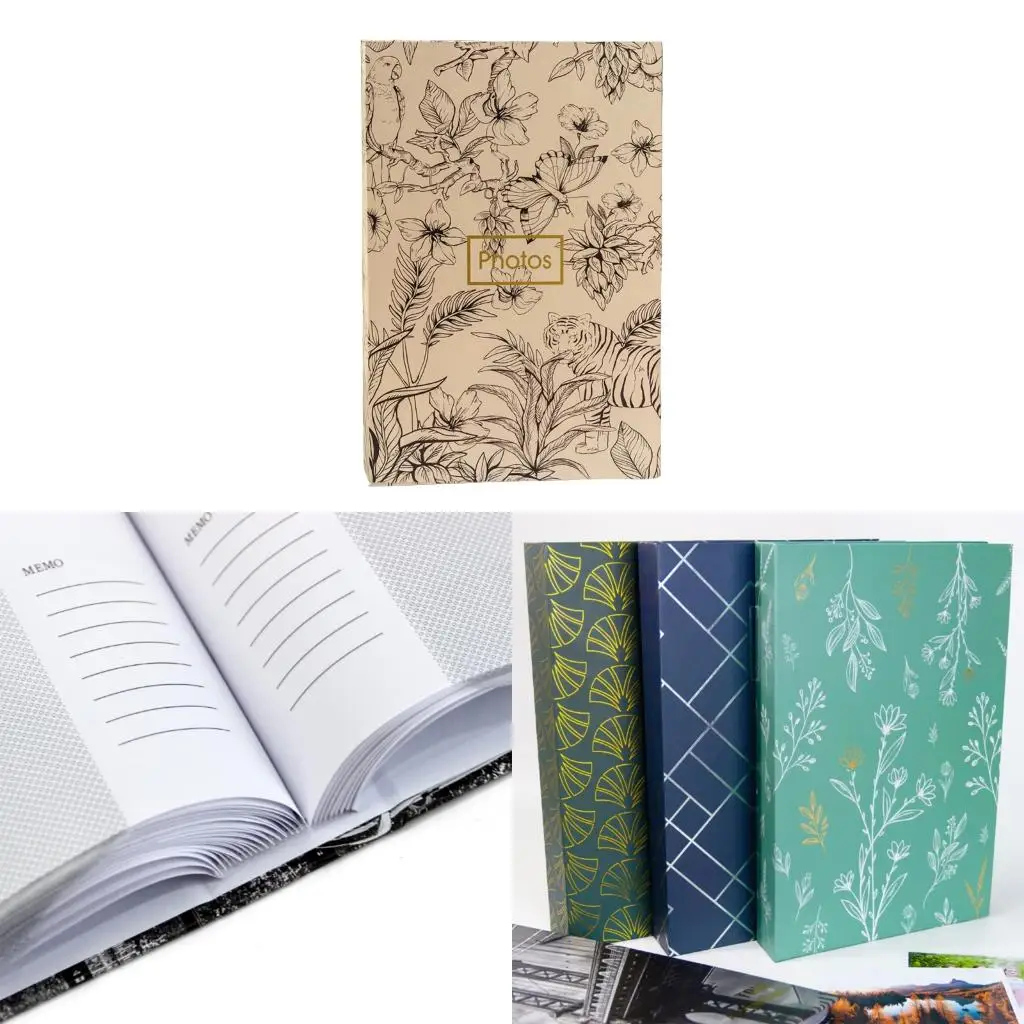 Multipurpose Floral Pattern Photo Album Scrapbook With Foil Detail And Removable Pages For Travel And Family